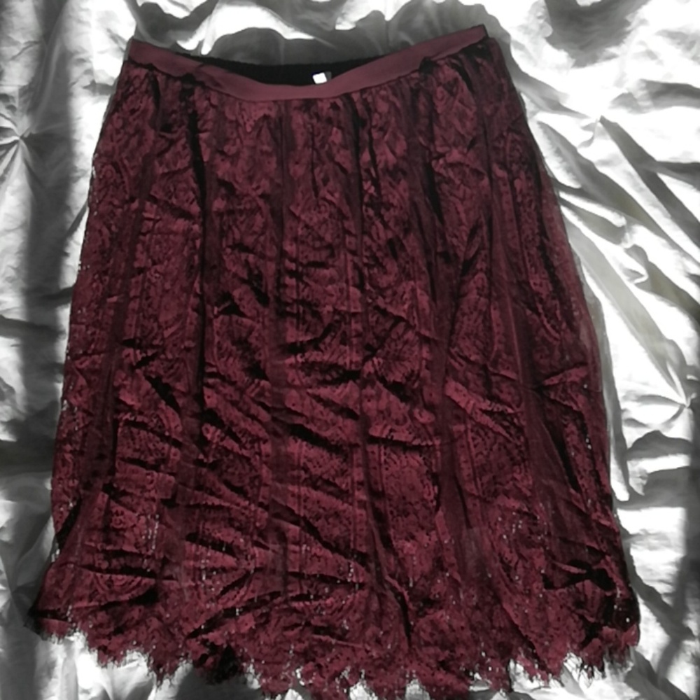 Midi Length Lace Skirt